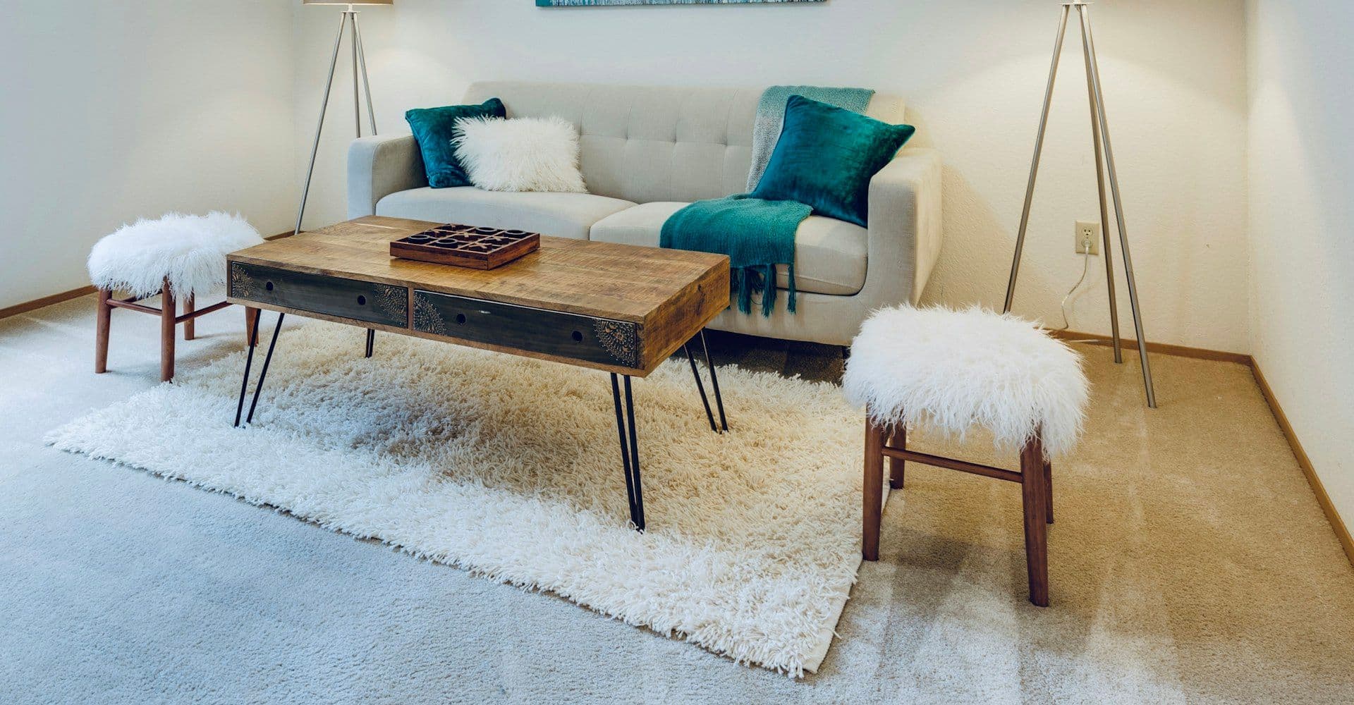 Clean, freshly turned apartment living room